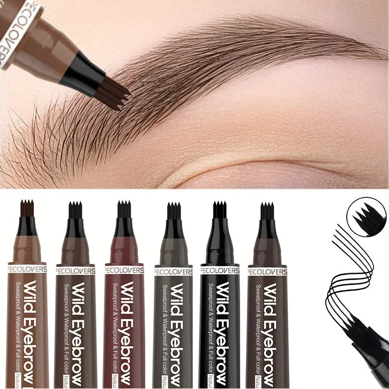 6-Color Waterproof 4-Tip Eyebrow Pen