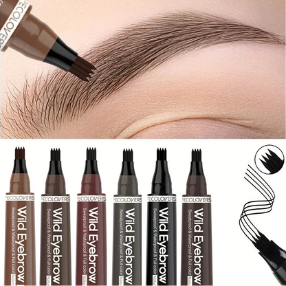 6-Color Waterproof 4-Tip Eyebrow Pen