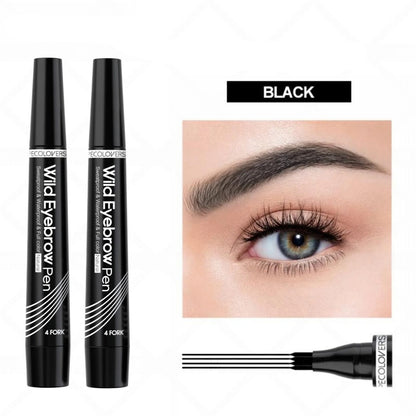 6-Color Waterproof 4-Tip Eyebrow Pen