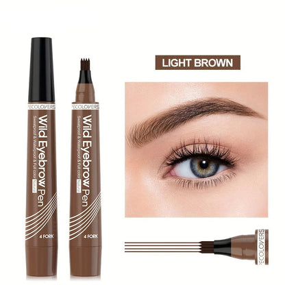 6-Color Waterproof 4-Tip Eyebrow Pen