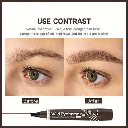 6-Color Waterproof 4-Tip Eyebrow Pen