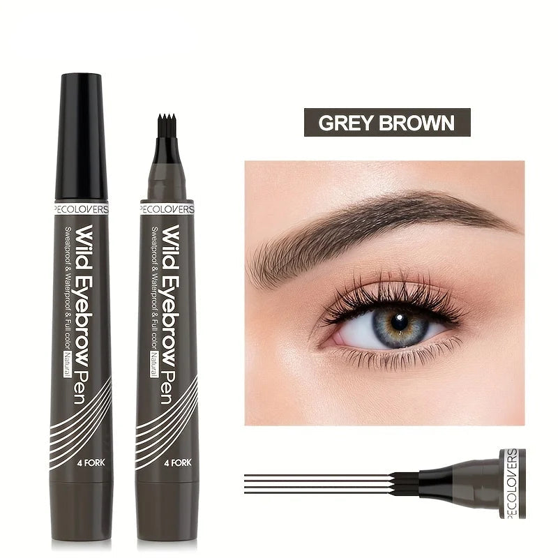 6-Color Waterproof 4-Tip Eyebrow Pen