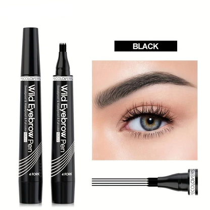 6-Color Waterproof 4-Tip Eyebrow Pen