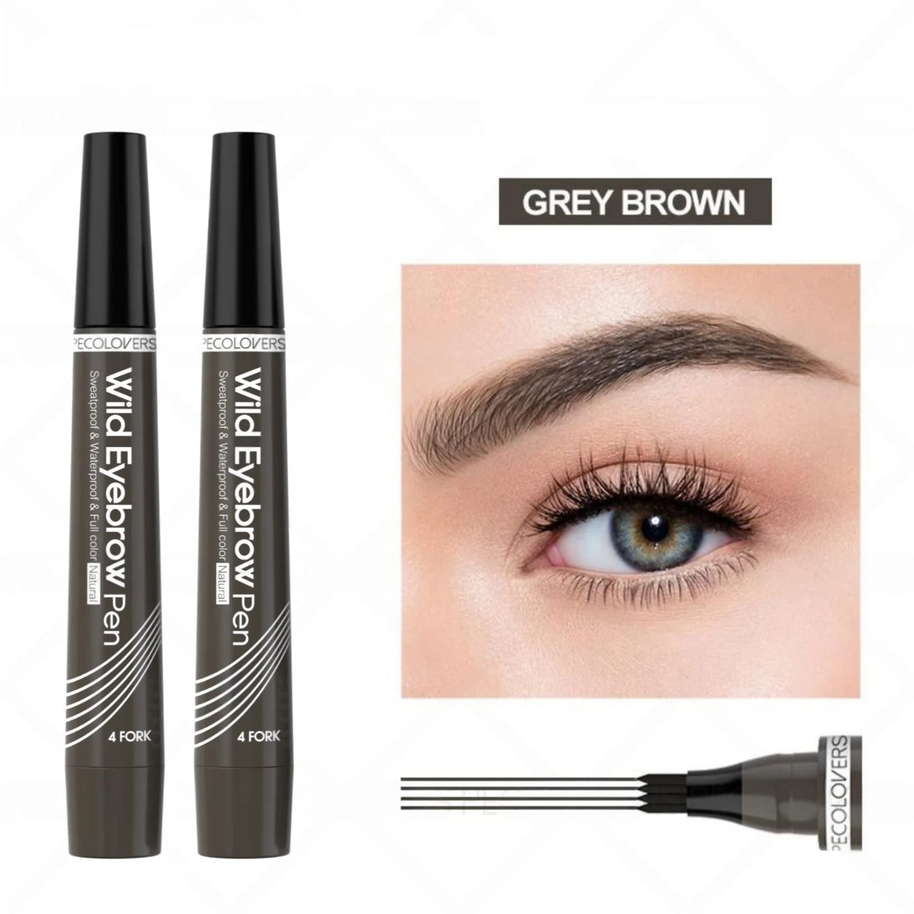 6-Color Waterproof 4-Tip Eyebrow Pen