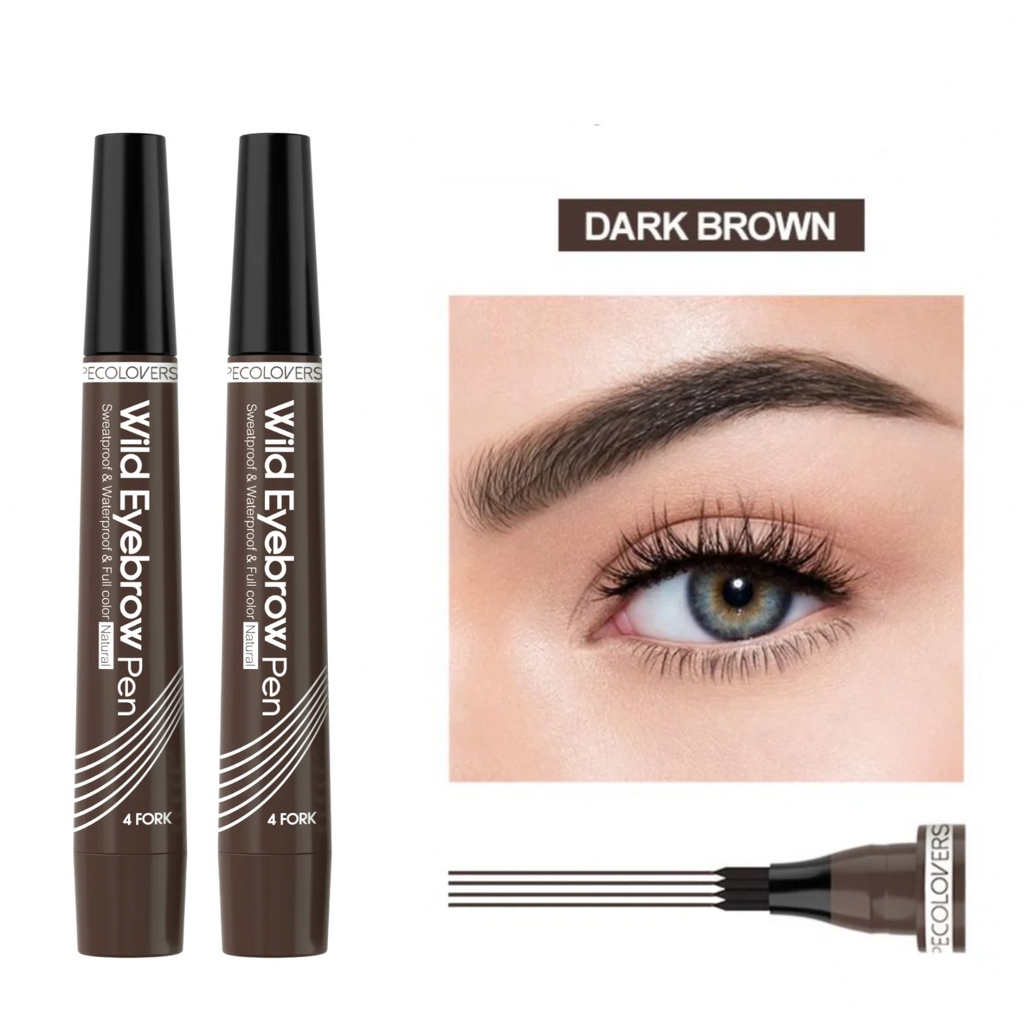 6-Color Waterproof 4-Tip Eyebrow Pen