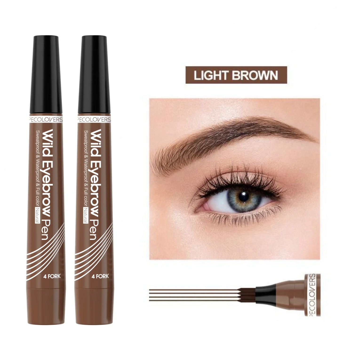 6-Color Waterproof 4-Tip Eyebrow Pen